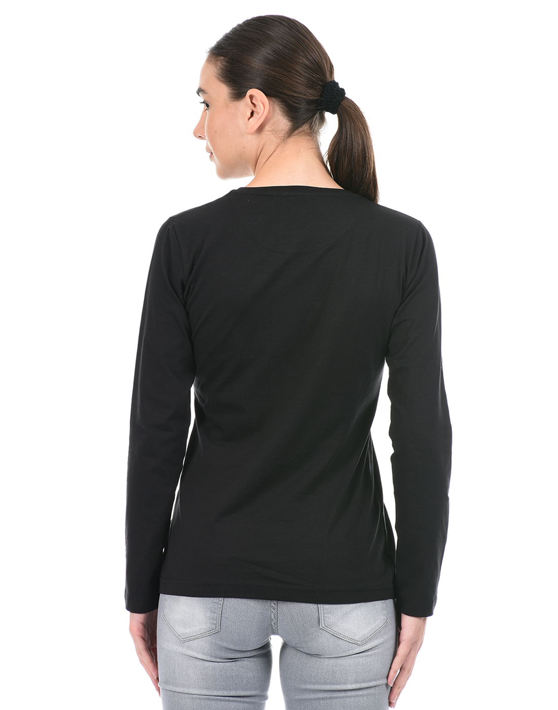 Cloak & Decker by Monte Carlo Women Solid Black T-Shirt